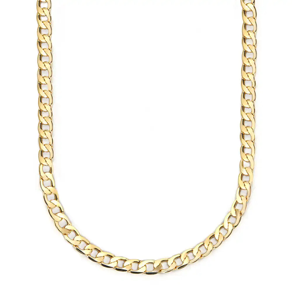 Mask Chain Necklace - 12mm Curb in Gold