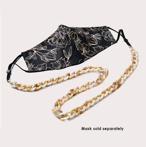 Mask Chain Necklace - 19mm Curb in Bone