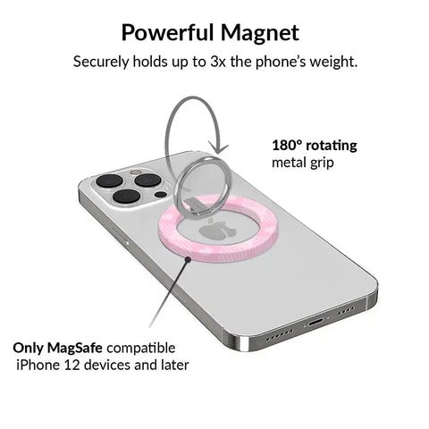Dolly Pink Gingham MagSafe Grip Ring