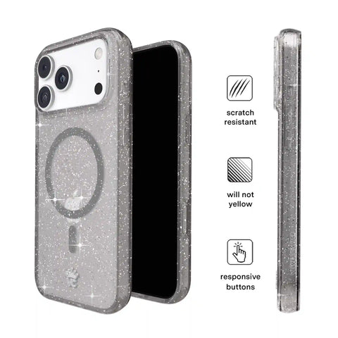 Grey Stardust Glitter iPhone Case