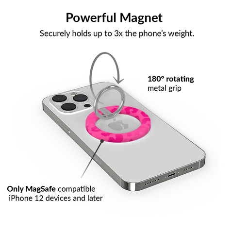 Even Hotter Pink Leopard MagSafe Grip Ring