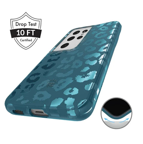 Metallic Navy Leopard Samsung Case
