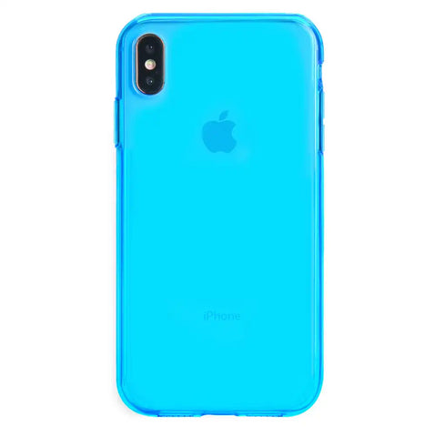 Neon Blue Clear iPhone Case