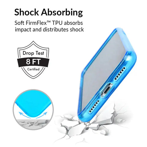 Neon Blue Clear iPhone Case