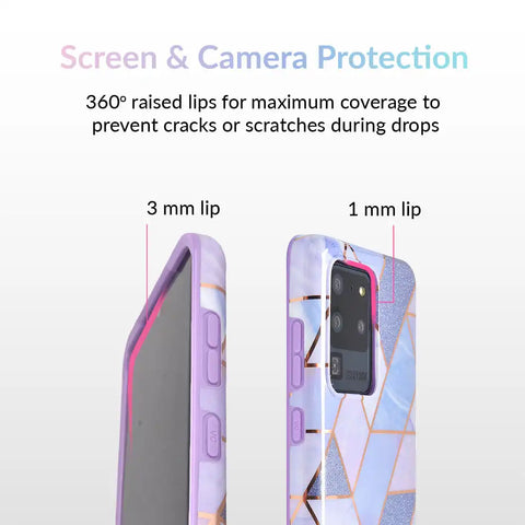 Purple Geometric Marble Samsung Case