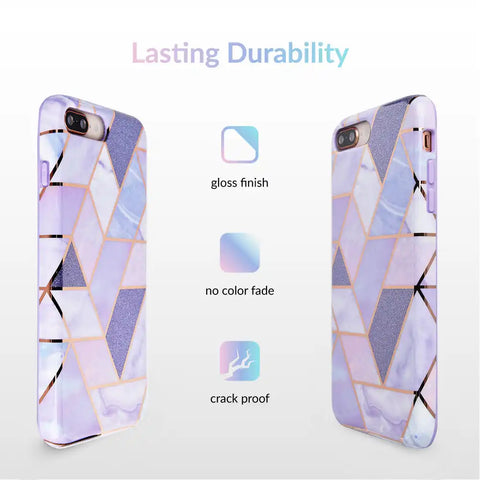 Purple Geometric Marble iPhone Case