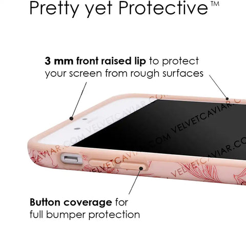 Nude Red Chrome Floral iPhone Case