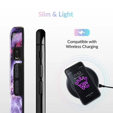 Purple Stone Marble iPhone Case