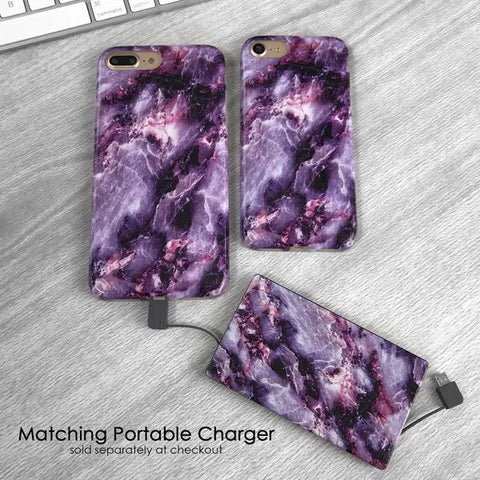 Purple Stone Marble iPhone Case