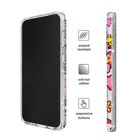 Snoopy Patchwork Glitter Samsung Case