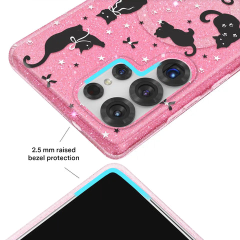 Lucky Kittens Glitter Samsung Case