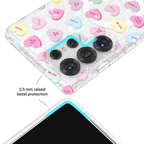 Sweet Hearts Glitter Samsung Case