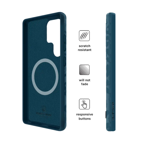 Metallic Navy Leopard Samsung Case