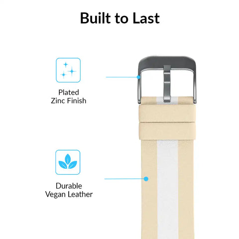 Tan & White Stripes Apple Watch Band
