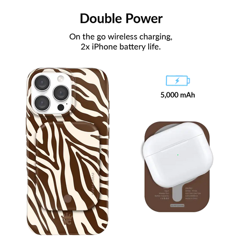 Coco Zebra Portable MagSafe Charger Power Packafe Battery Power Pack