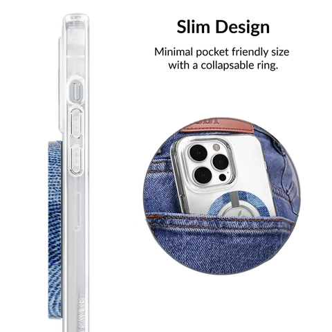 Denim Vibe Checkered MagSafe Grip Ring