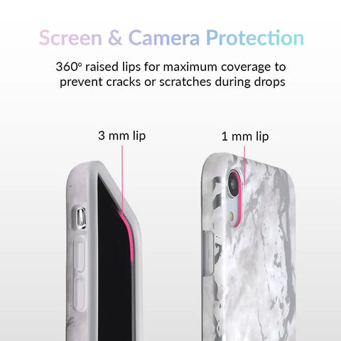 White Marble Silver Chrome iPhone Case